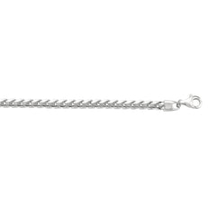 Sterling Silver 4.80mm Square Franco 8.5 Chain Bracelet with Lobster Clasp
