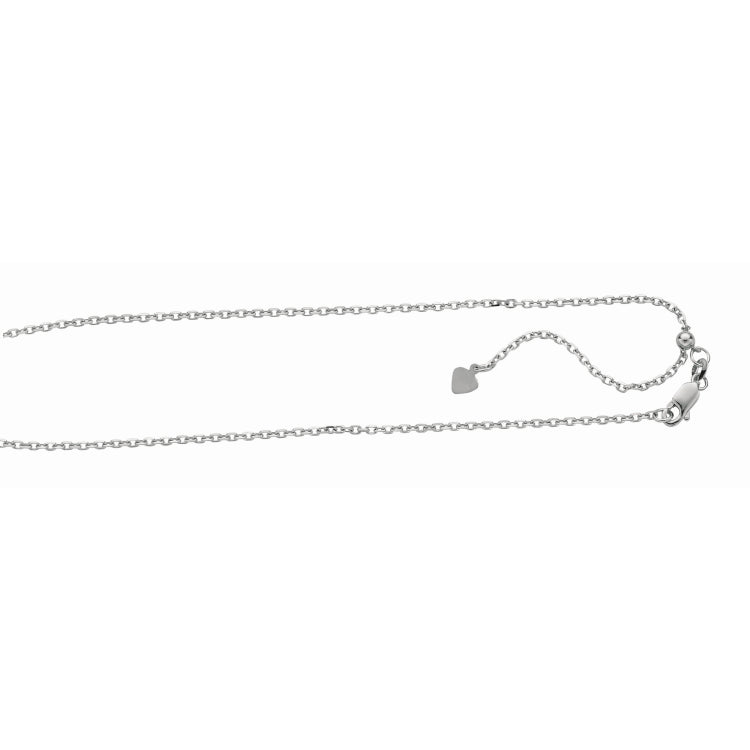Sterling Silver 1.8mm Adjustable Cable 22 Chain with Lobster Clasp