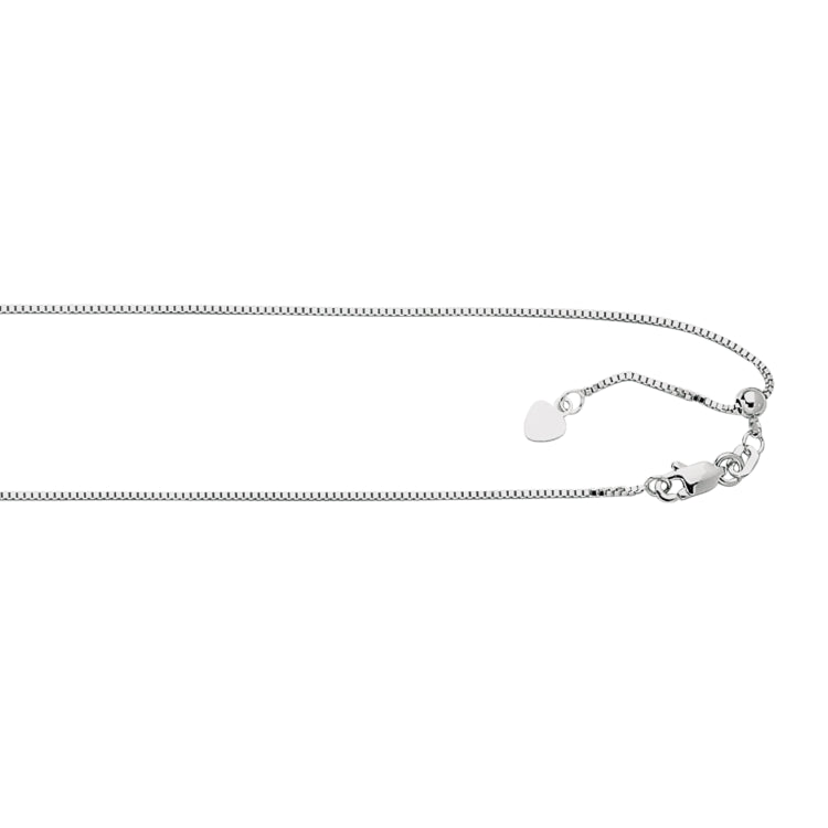 Silver 0.79mm Adjustable 30 Box Chain with Lobster Lock