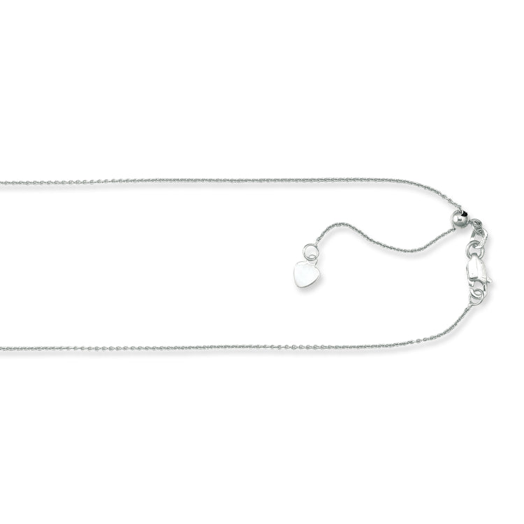 Silver 1.1mm Adjustable Cable 22 Chain with Lobster Lock