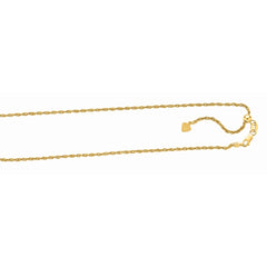 Sterling Silver 1.5mm Adjustable Yellow Rope 22 Chain with Lobster Clasp