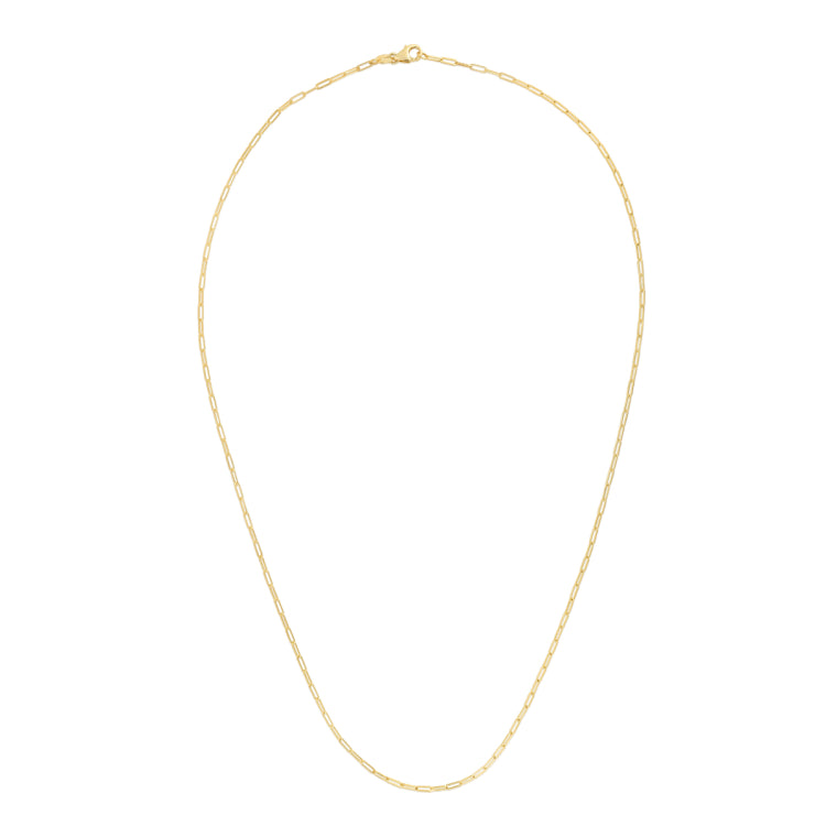 14K Yellow Gold 1.5mm Paperclip 16 Chain with Lobster Lock