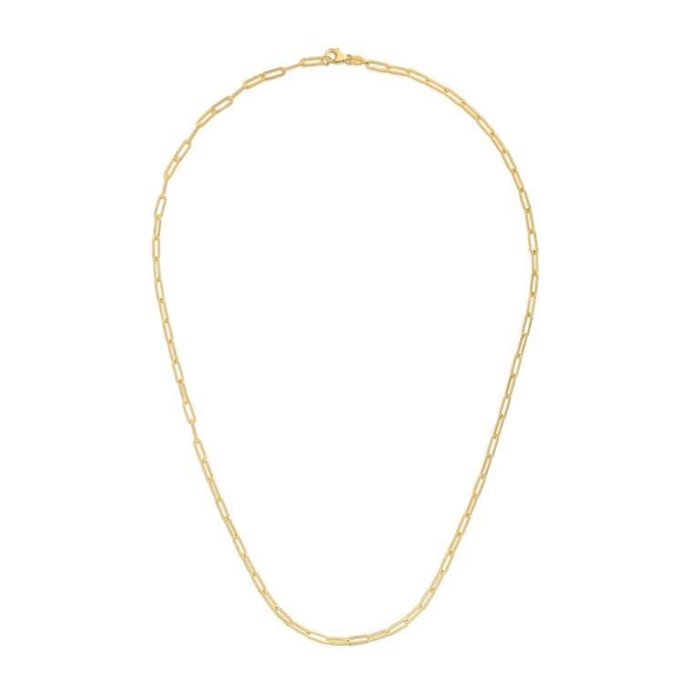 14K Yellow Gold 2.1mm Paperclip 16 Chain with Lobster Lock