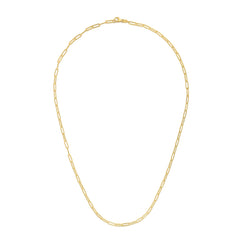 14K Yellow Gold 2.1mm Paperclip 16 Chain with Lobster Lock