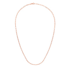 14K Rose Gold 2.1mm Paperclip 18 Chain with Lobster Lock