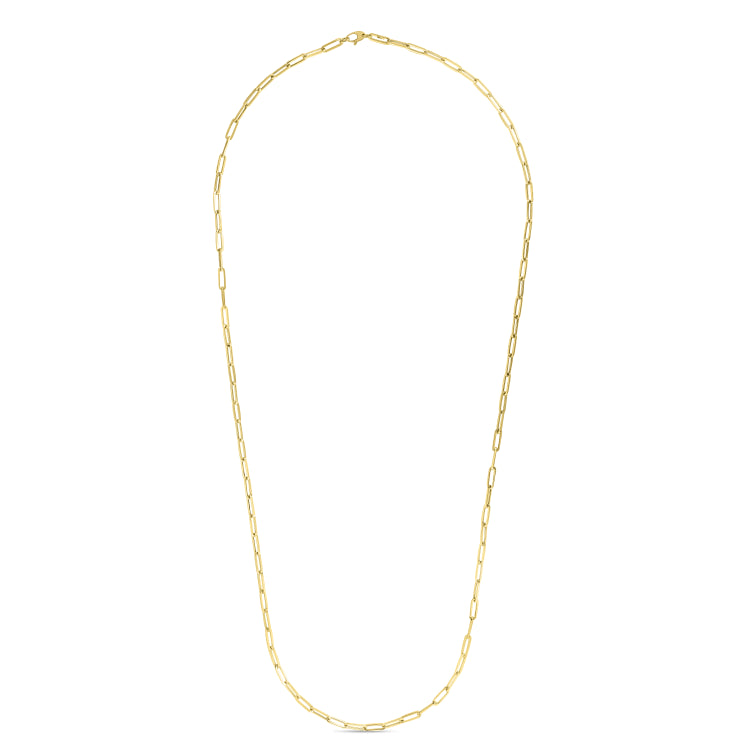 14K Yellow Gold 4.2mm Paperclip 7.5 Chain Bracelet with Lobster Lock