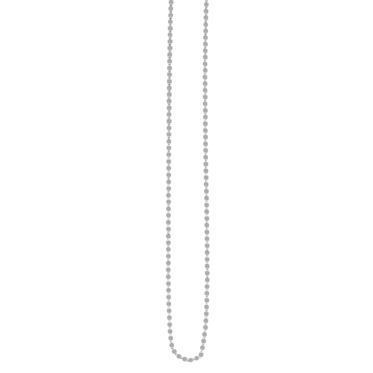 14K White Gold 2.2mm Oval Mirror Link 16 Chain with Lobster Lock