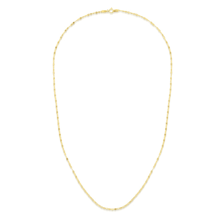14K Yellow Gold 1.7mm Sparkle Valentino 24 Chain with Lobster Lock