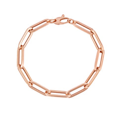 14K Rose Gold 6.1mm 18 Paperclip Chain Necklace with Lobster Lock