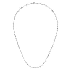 14K White Gold 20 2.5mm Paperclip Chain with Lobster Lock