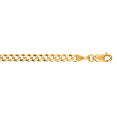 14K Yellow Gold 3.2mm Comfort Curb 16 Chain with Lobster Lock