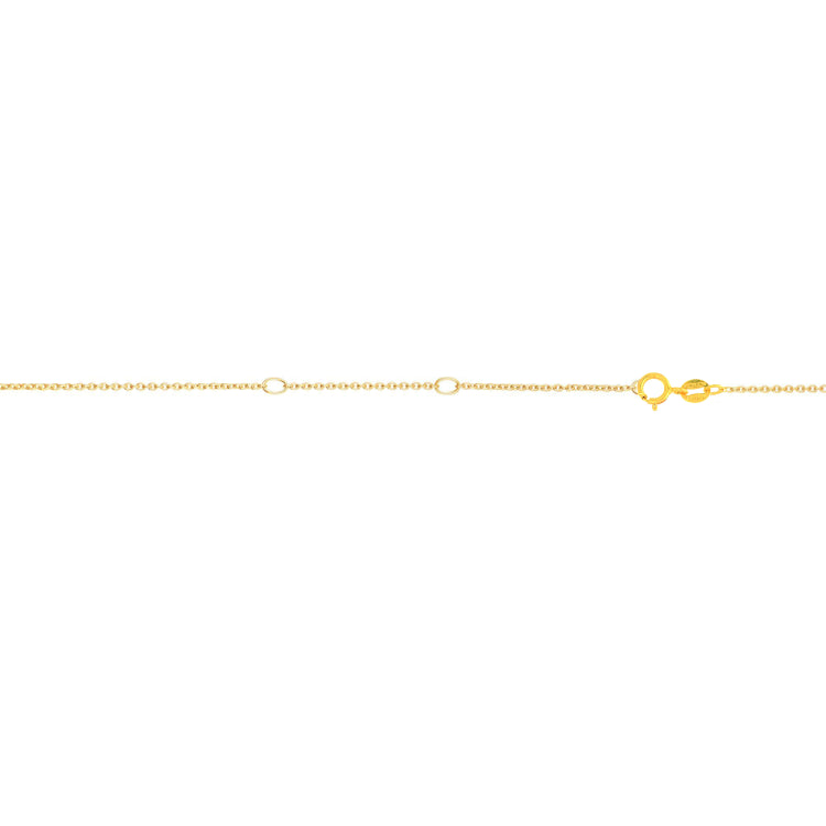 14K Yellow Gold 0.8mm 18 Diamond Cut  Classic Cable Chain with Spring Ring Clasp