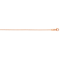 14K Rose Gold 1.25mm 20 Round Cable Chain with Lobster Clasp