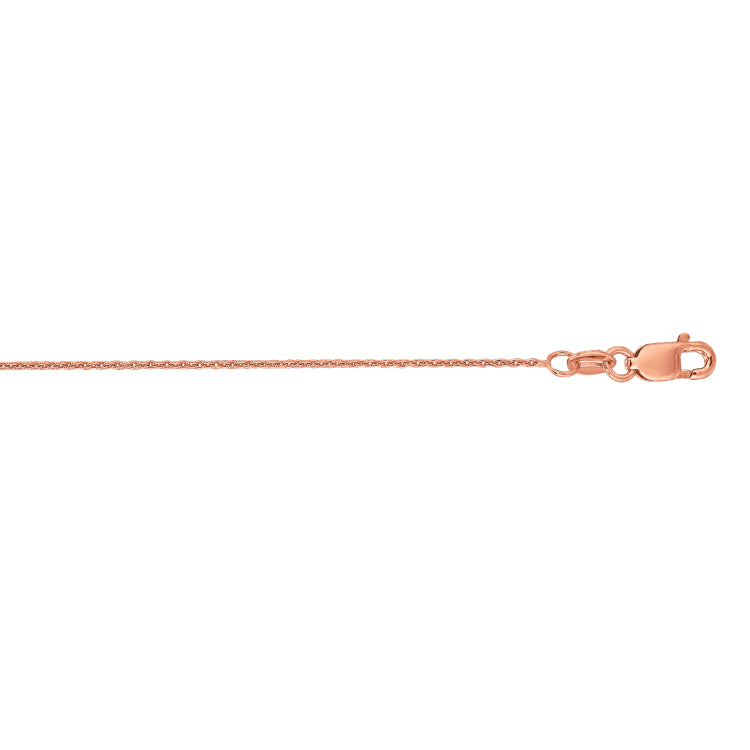 14K Rose Gold 1.5mm 18 Cable Chain with Lobster Clasp