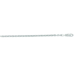 14K White Gold 2.6mm 20 Diamond Cut  Classic Cable Chain with Lobster Clasp