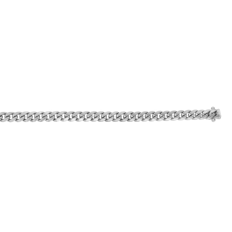 14K White Gold 22 5mm Miami Cuban Chain with Box Clasp