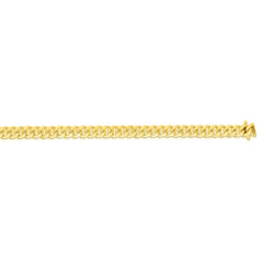 10K Yellow Gold 22 5mm Semi-Solid Miami Cuban Chain with Box Clasp