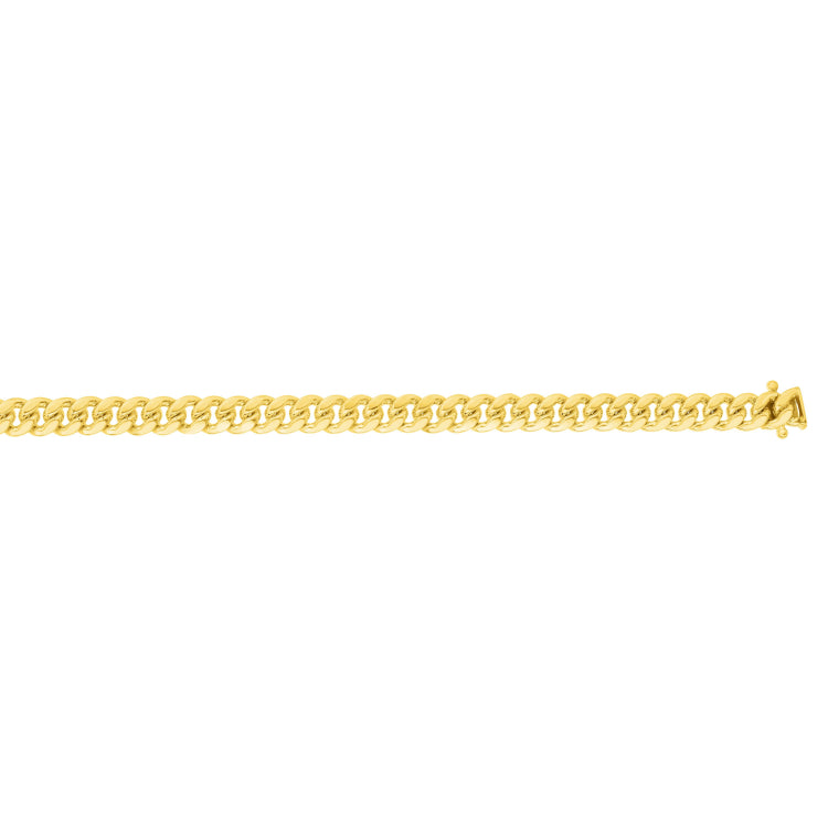 14K Yellow Gold 9.2mm Classic Miami Cuban 8.5 Chain Bracelet with Box Lock
