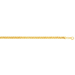 14K Yellow Gold 4mm Diamond Cut Round Franco 8.5 Chain Bracelet with Lobster Lock