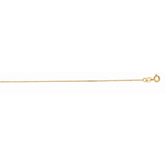 14K Yellow Gold 0.9mm Diamond Cut Cable 20 Chain with Spring Ring