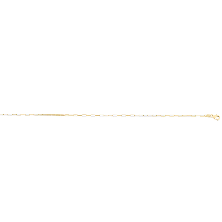 14K Yellow Gold 1.2mm Paperclip 20 Necklace with Lobster  Clasp.
