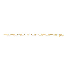 14K Yellow Gold 5.9mm Jax Link 7.5 Chain Bracelet with Lobster Clasp.