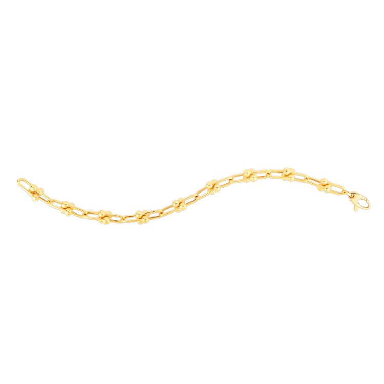 14K Yellow Gold 5mm Jax 7.5 Bracelet with Lobster Clasp.