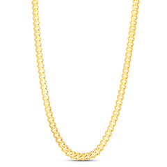 14K Yellow Gold 8mm High Polish Modern Lite Edge  22 Chain Necklace with Box (Both Side Push) Clasp.