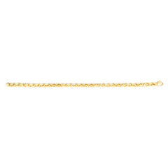 14K Yellow Gold 5mm Men's Fancy Box 8.25 Chain Bracelet with Lobster Clasp.