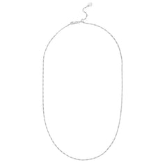 Sterling Silver 1.5mm Polished Adjustable Flat Figaro 22 Chain Necklace with Lobster Clasp