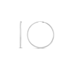 Sterling Silver Polished 40mm Endless Hoops.