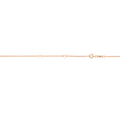 14K Rose Gold 0.8mm 18 Diamond Cut Double Extendable Classic Cable Chain with Spring Ring Clasp