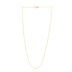 14K Yellow Gold 0.97mm Double Extendable Cable Chain with Spring Ring Clasp. 18 total length with Jump Ring at 16 and 17 inch.