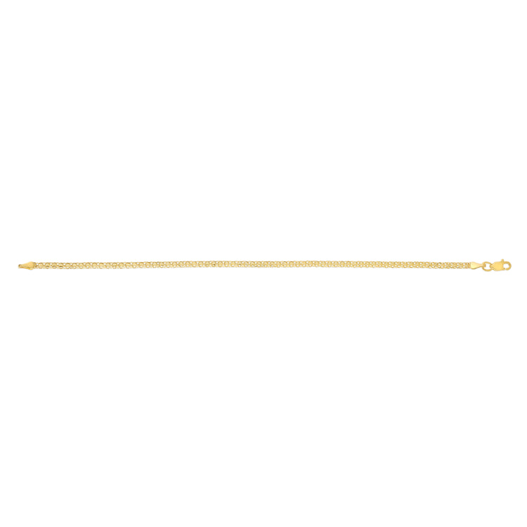 14K Yellow Gold 2.5mm Bismark 16 Chain Necklace with Lobster Clasp