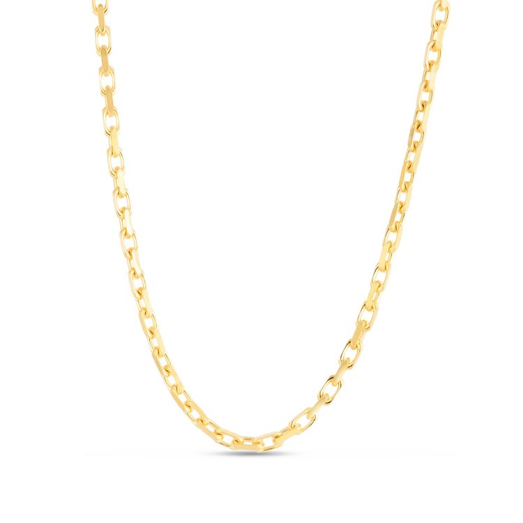 14K Yellow Gold 24 2.5mm French Cable Chain Necklace with Lobster Clasp