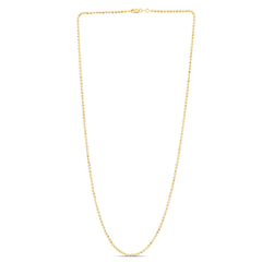 14K Yellow Gold 2mm Moon 18 Chain Necklace with Lobster Clasp