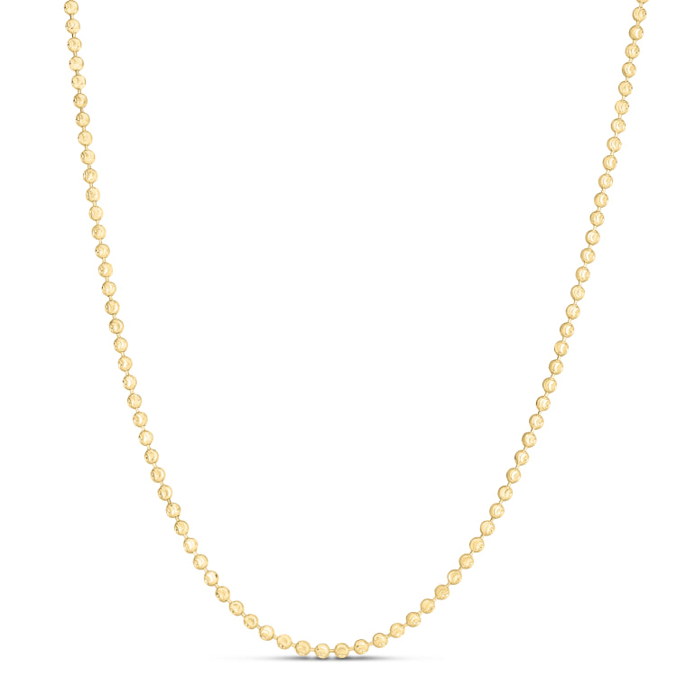14K Yellow Gold 2.5mm Moon 20 Chain Necklace with Lobster Clasp