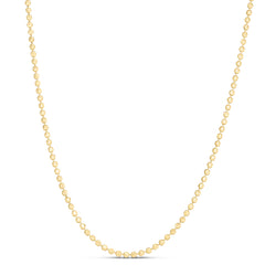 14K Yellow Gold 2.5mm Moon 24 Chain Necklace with Lobster Clasp