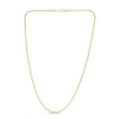 14K Two-tone Gold 18 2.7mm Fancy Ice Chain Necklace with Lobster Clasp