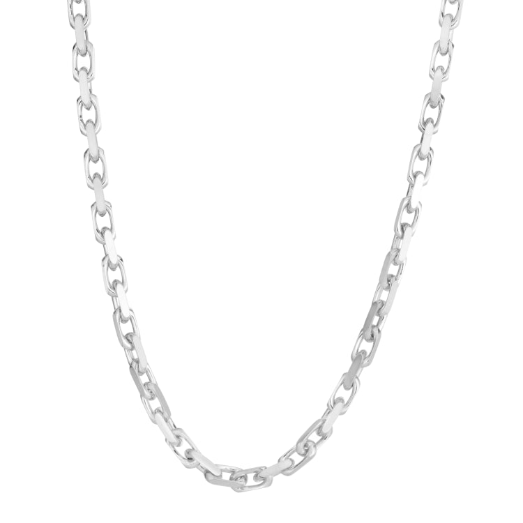 14K White Gold 24 4.8mm French Cable Chain Necklace with Lobster Clasp