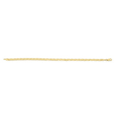 14K Yellow Gold 16 Braided Herringbone Fancy Chain Necklace with Lobster Clasp