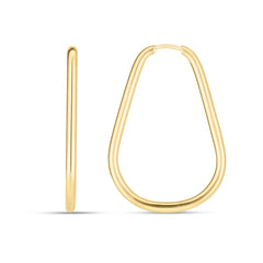 14K Yellow Gold Endless Pear Shape Hoop Earring