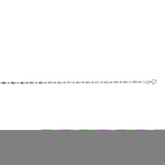 Sterling Silver 3mm 7 Moon-cut (diamond cut) Oval Bead Chain Bracelet with Lobster Clasp. Item has rhodium plating.