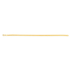 14K Yellow Gold 7.5 3.1mm Diamond Cut Round Franco Chain Bracelet with Lobster Lock