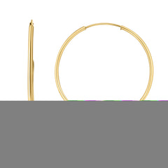 14K Yellow Gold Round Endless Hoop Earring with 6-7mm Pearl