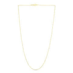 14K Yellow Gold 24 2.5mm  Polished Bead Chain with Lobster Clasp
