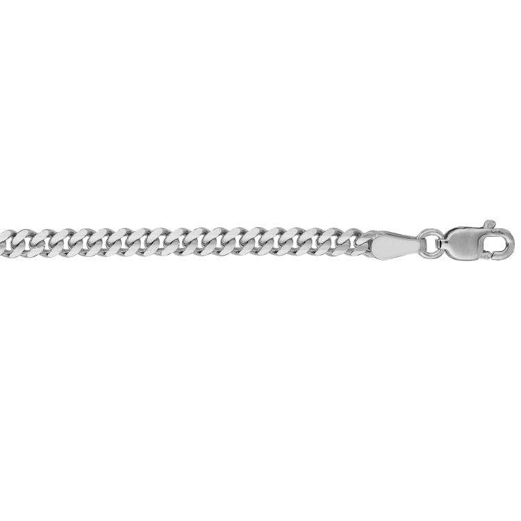14K White Gold 20 2.8mm Gourmette Chain with Lobster Clasp