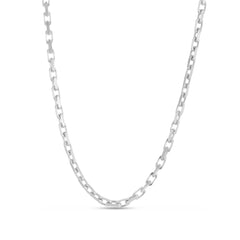 14K White Gold 7.25 2.45mm French Cable Chain with Lobster Clasp
