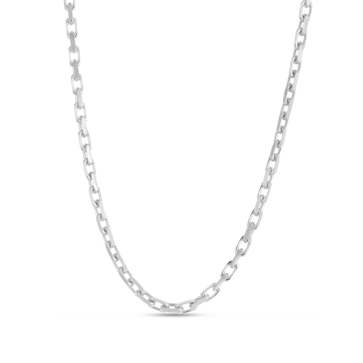 14K White Gold 22  2.45mm French Cable Chain with Lobster Clasp