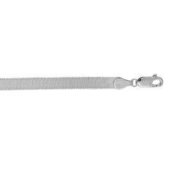14K White Gold 18  4.6mm Imperial Herringbone Chain with Lobster Clasp